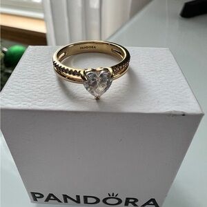 Pandora Gold and Diamond Accent Heart Ring